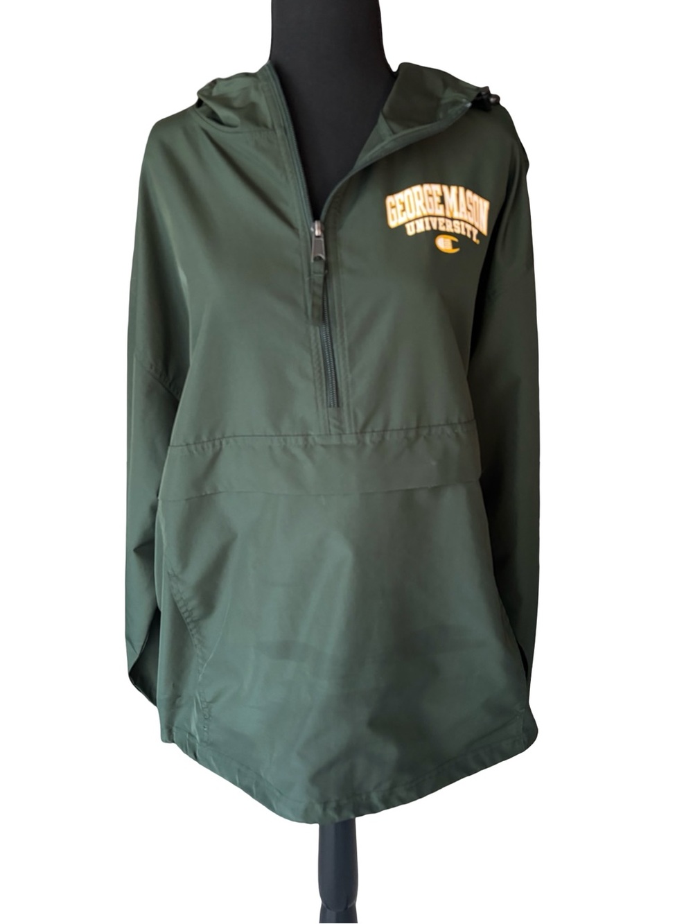 Champion George Mason University Dark Green Pullover Anorak with Gold Logo